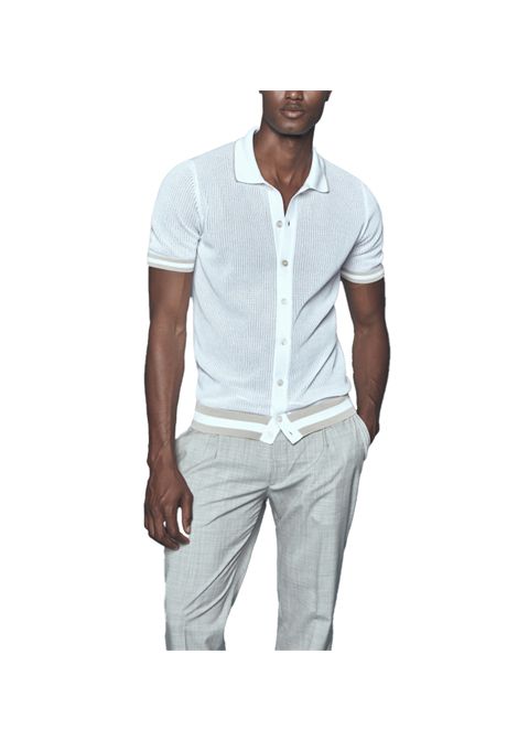 Polo Gran sasso uomo 5718020612 Bianca camicia fresh cotton traforato bottoni Gran sasso | Polo | 5718020612002